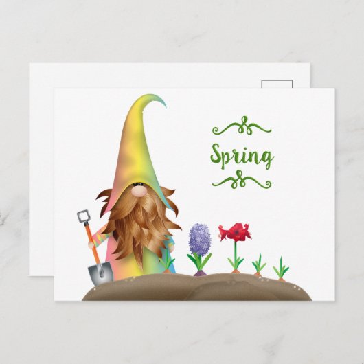 Oude Pasen Konijn Briefkaart (Voorkant / Achterkant)