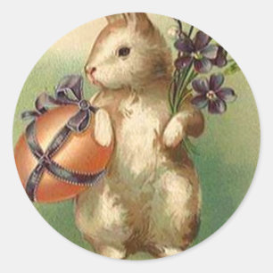 Oude Pasen Konijn Paaseieren Bloemen Pasen Auto Ronde Sticker