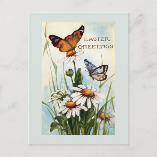 Oude Pasen Vlinders Postkaart Feestdagenkaart (Voorkant)
