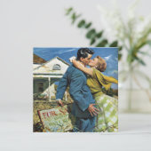 Oude pasgetrouwden, Grappig huisje boompje beestje Kaart (Staand voorkant)