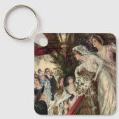 Oude pasgetrouwden, Victoriaanse bruid gooit bruid Sleutelhanger (Voorkant)