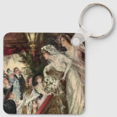 Oude pasgetrouwden, Victoriaanse bruid gooit bruid Sleutelhanger (Achterkant)