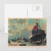 Oude passagiersschip in de haven briefkaart (Voorkant / Achterkant)