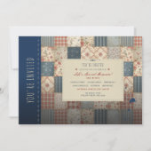 Oude Patchwork Dekbed Uitnodiging voor Iedere Gele (Voorkant)