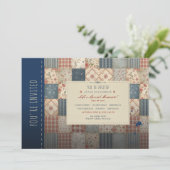 Oude Patchwork Dekbed Uitnodiging voor Iedere Gele (Staand voorkant)