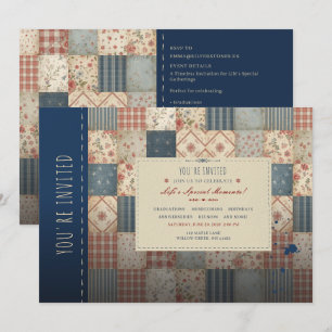 Oude Patchwork Dekbed Uitnodiging voor Iedere Gele