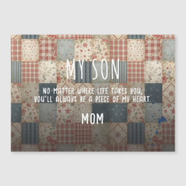Oude Patchwork Dekens Mijn Zoon Magnetische Kaart