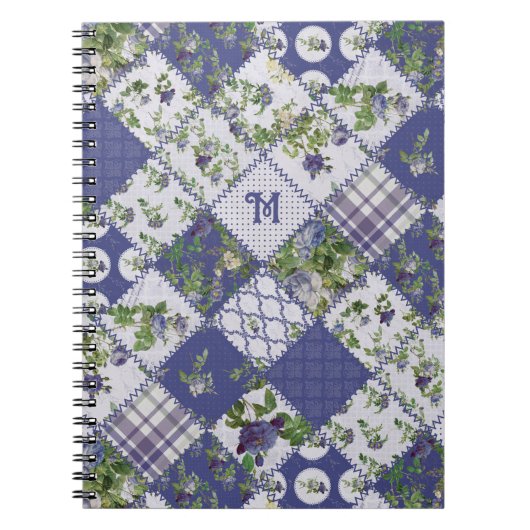 Oude Patchwork Dekent Monogram Notitieboek (Voorkant)