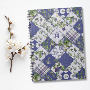 Oude Patchwork Dekent Monogram Notitieboek