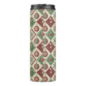 Oude Patchwork Gequilt Patroon voor Kerstmis Thermosbeker (Achterkant)