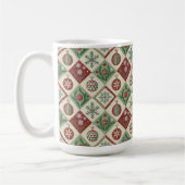 Oude Patchwork Gequilted Kerstpatroon Koffiemok (Links)