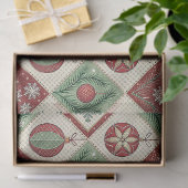 Oude Patchwork Gequilted Kerstpatroon Tissuepapier (Geschenk)