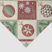 Oude Patchwork Gequilted Kerstpatroon Tissuepapier (Detail)