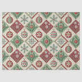Oude Patchwork Gequilted Kerstpatroon Tissuepapier (Voorkant)