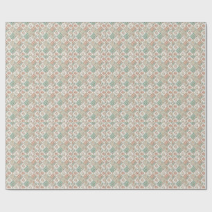 Oude patchwork gingham geruite textielontwerp cadeaupapier