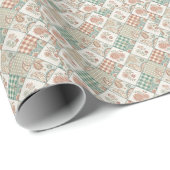 Oude patchwork gingham geruite textielontwerp cadeaupapier (Rol Hoek)