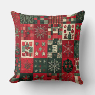 Oude patchwork kerst dek kussen