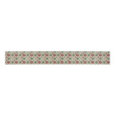 Oude Patchwork Quilt Kerstpatroon Grosgrain Lint (Voorkant)