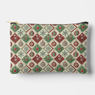 Oude Patchwork Quilted Kerstpatroon Etui