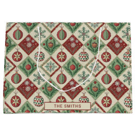 Oude Patchwork Quilted Kerstpatroon Op Maat Groot Cadeauzakje