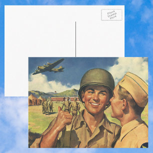 Oude Patriotische Helden, Militair Vliegtuig Manne Briefkaart