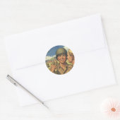 Oude Patriotische Helden, Militair Vliegtuig Manne Ronde Sticker (Envelop)