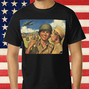 Oude Patriotische Helden, Militair Vliegtuig Manne T-shirt