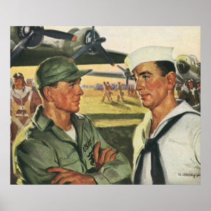 Oude Patriotische Helden, Militairen in Uniform Poster