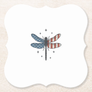Oude Patriotische Libelle Vector T-shirt Ontwerp_1 Kartonnen Onderzetters