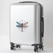 Oude Patriotische Libelle Vector T-shirt Ontwerp_1 Sticker (Koffer)