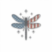 Oude Patriotische Libelle Vector T-shirt Ontwerp_1 Sticker (Voorkant)