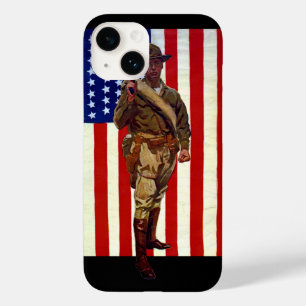 Oude patriotische soldaat met Amerikaanse vlag Case-Mate iPhone 14 Hoesje