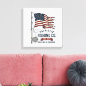 Oude Patriotische Visvangst Vlag Vector Design_1 Canvas Afdruk (Insitu (Woonkamer))