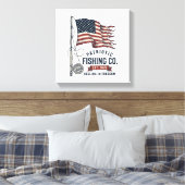 Oude Patriotische Visvangst Vlag Vector Design_1 Canvas Afdruk (Insitu (Slaapkamer))