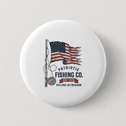 Oude Patriotische Visvangst Vlag Vector Design_1 Ronde Button 5,7 Cm (Voorkant)