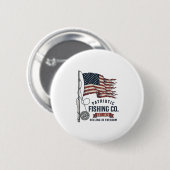 Oude Patriotische Visvangst Vlag Vector Design_1 Ronde Button 5,7 Cm (Voorkant /achterkant)