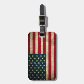 Oude Patriottische Amerikaanse Vlag Bagagelabel (Voorkant verticaal)