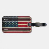 Oude Patriottische Amerikaanse Vlag Bagagelabel (Achterkant horizontaal)
