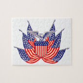 Oude Patriottische Amerikaanse Vlag, Vier Juli Legpuzzel (Horizontaal)