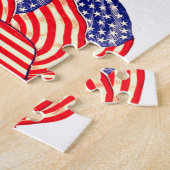 Oude Patriottische Amerikaanse Vlag, Vier Juli Legpuzzel (Zijkant)