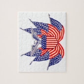 Oude Patriottische Amerikaanse Vlag, Vier Juli Legpuzzel (Verticaal)
