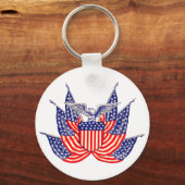 Oude Patriottische Amerikaanse Vlag, Vier Juli Sleutelhanger (Voorkant)