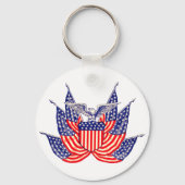 Oude Patriottische Amerikaanse Vlag, Vier Juli Sleutelhanger (Achterkant)