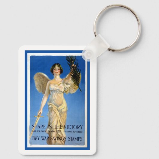 Oude patriottische engel voor vrouwen, Koop oorlog Sleutelhanger (Achterkant)
