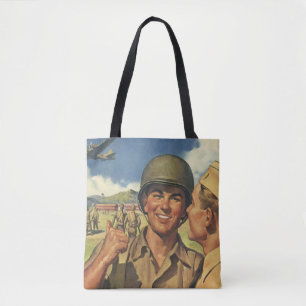 Oude Patriottische Helden, Militair Vliegtuig Mann Tote Bag
