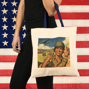 Oude Patriottische Helden, Militair Vliegtuig Mann Tote Bag