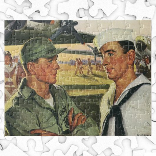 Oude patriottische helden, militairen in uniform legpuzzel