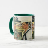 Oude patriottische helden, militairen in uniform mok (Voorkant links)