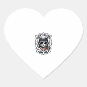 Oude Patriottische Kat Snack Niet Op Mij  Hart Sticker