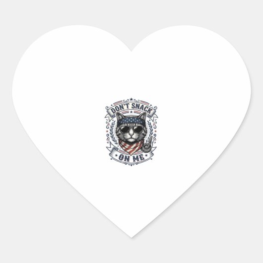 Oude Patriottische Kat Snack Niet Op Mij Hart Sticker (Voorkant)